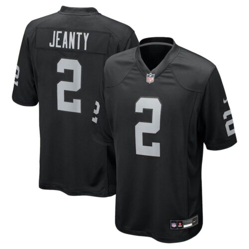 686139e85c468_1 Men's Las Vegas Raiders #2 Ashton Jeanty Nike Black 2025 NFL Draft First Round Pick Game Jersey