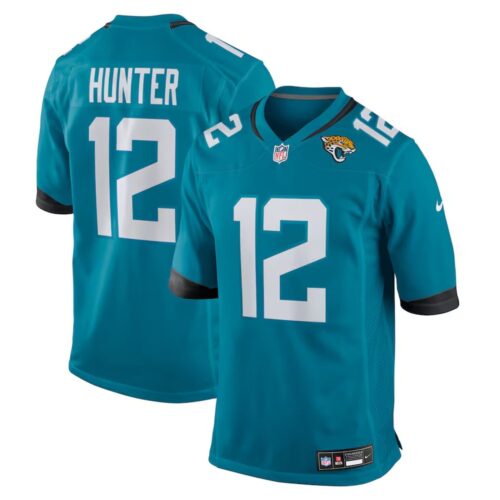 686139eca06e9_1 Men's Jacksonville Jaguars #12 Travis Hunter Nike Teal 2025 NFL Draft First Round Pick Game Jersey