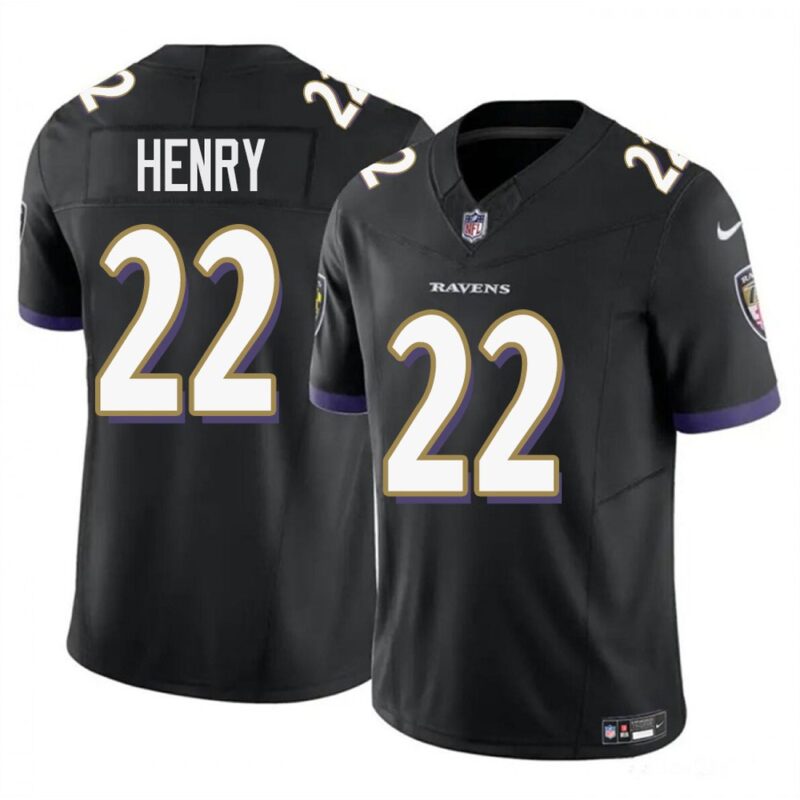 68613a0e0bd76_1 Men's Baltimore Ravens #22 Derrick Henry Black F.U.S.E Vapor Limited Jersey