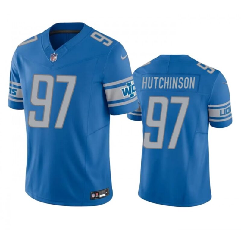 68613a10292ec_1 Men's Detroit Lions #97 Aidan Hutchinson Blue 2023 F.U.S.E. Vapor Untouchable Limited Stitched Jersey