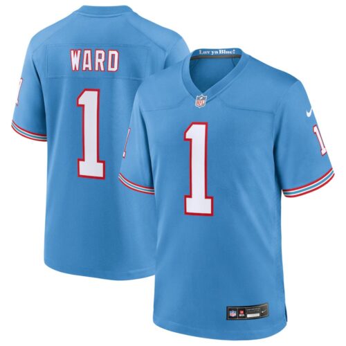 68613a1d17812_1 Men's Tennessee Titans #1 Cameron Ward Nike Light Blue 2025 NFL Draft First Round Pick 2nd Game Jersey