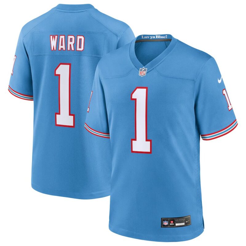 68613a1d17812_1 Men's Tennessee Titans #1 Cameron Ward Nike Light Blue 2025 NFL Draft First Round Pick 2nd Game Jersey