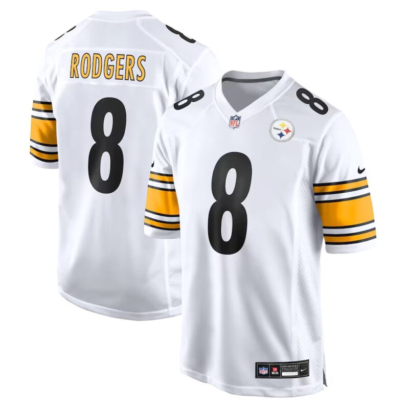 68613a3517077_1 Men's Pittsburgh Steelers #8 Aaron Rodgers White Game Jersey