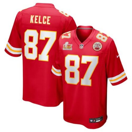 68613a3bb3dcc_1 Men's Kansas City Chiefs #87 Travis Kelce Red Super Bowl LIX Game Jersey