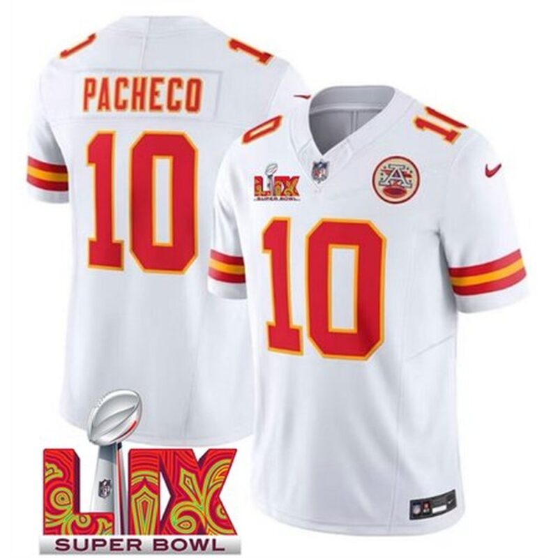 68613a4d79cd5_1 Men's Kansas City Chiefs #10 Isiah Pacheco White 2025 Super Bowl LIX Patch F.U.S.E. Vapor Limited Stitched Football Jersey