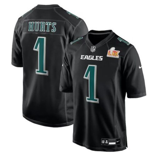 68613a564aa8d_1 Men's Philadelphia Eagles #1 Jalen Hurts Carbon Black Super Bowl LIX Fashion Game Player Jersey