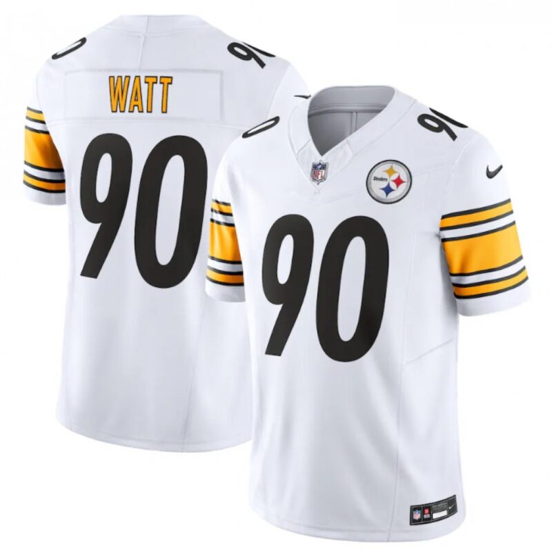 68613a612e993_1 Men's Pittsburgh Steelers #90 T.J. Watt White 2023 F.U.S.E. Vapor Untouchable Limited Jersey