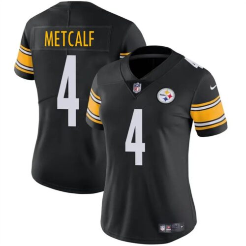 68613a81da15e_1 Women's Pittsburgh Steelers #4 DK Metcalf 2025 Black Vapor Stitched Football Jersey