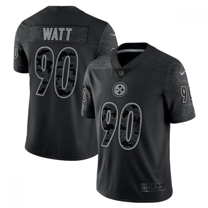 68613a83f0d04_1 Men's Pittsburgh Steelers #90 T.J. Watt Reflective Limited Stitched Jersey