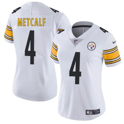 68613a883ee3b_1 Women's Pittsburgh Steelers #4 DK Metcalf 2025 White Vapor Stitched Football Jersey
