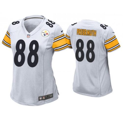 68613a8c6469f_1 Women's Pittsburgh Steelers #88 Pat Freiermuth White Vapor Untouchable Limited Stitched NFL Jersey(Run Small)