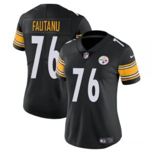 68613a94ce4d7_1 Women's Pittsburgh Steelers #76 Troy Fautanu 2024 Draft Black Vapor Stitched Football Jersey(Run Small)