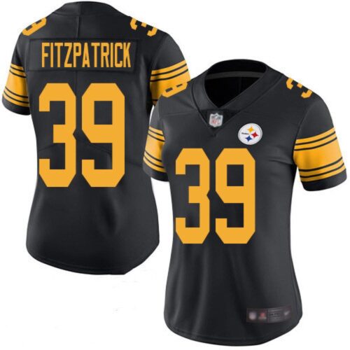 68613a98edd25_1 Women's Pittsburgh Steelers #39 Minkah Fitzpatrick Black Color Rush Limited Stitched NFL Jersey(Run Small)