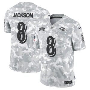 68613aaed7e73_1 Men's Baltimore Ravens Lamar Jackson Arctic Camo 2024 Salute to Service Limited Jersey