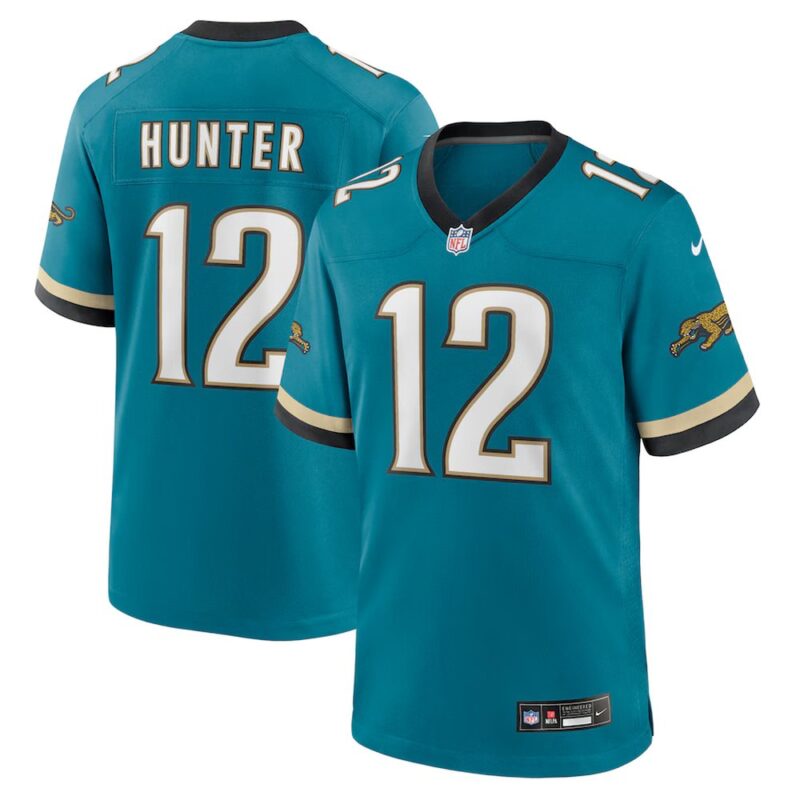 68613ac57c2f1_1 Men's Jacksonville Jaguars #12 Travis Hunter Nike Teal 2025 NFL Draft First Round Pick 2nd Alternate Game Jersey