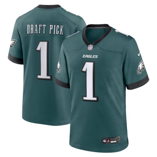 68613ad538cf5_1 Men's Philadelphia Eagles #1 Nike Midnight Green 2025 NFL Draft First Round Pick No. 32 Game Jersey