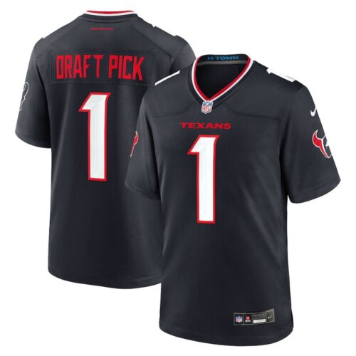 68613ad780e97_1 Men's Houston Texans #1 Nike Navy 2025 NFL Draft First Round Pick No. 25 Game Jersey