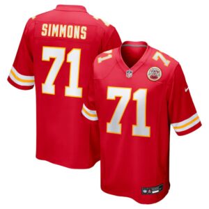 68613ae96d63a_1 Men's Kansas City Chiefs #71 Josh Simmons Nike Red 2025 NFL Draft First Round Pick Game Jersey