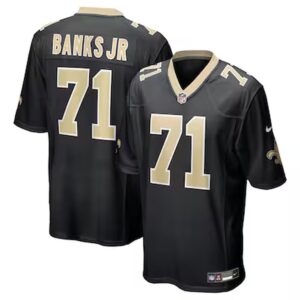 68613af2b5661_1 Men's New Orleans Saints #71 Kelvin Banks Jr. Nike Black 2025 NFL Draft First Round Pick Game Jersey