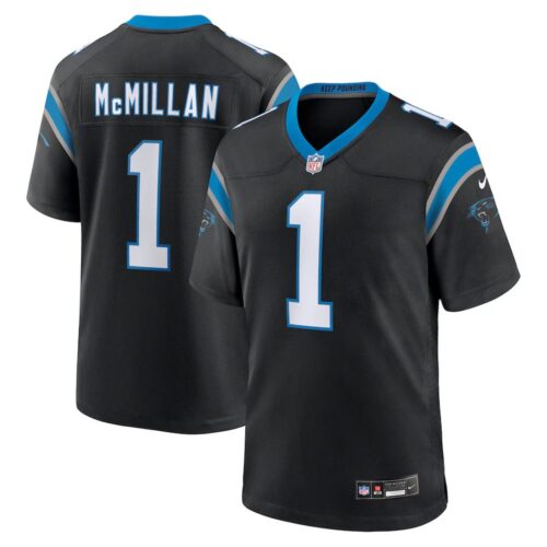 68613af72715d_1 Men's Carolina Panthers #1 Tetairoa McMillan Nike Black 2025 NFL Draft First Round Pick Game Jersey