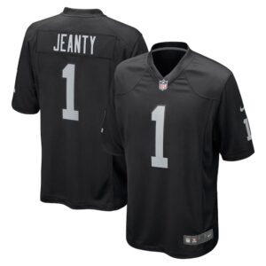 68613afaeefdd_1 Men's Las Vegas Raiders #1 Ashton Jeanty Nike Black 2025 NFL Draft First Round Pick Game Jersey