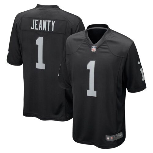 68613afaeefdd_1 Men's Las Vegas Raiders #1 Ashton Jeanty Nike Black 2025 NFL Draft First Round Pick Game Jersey