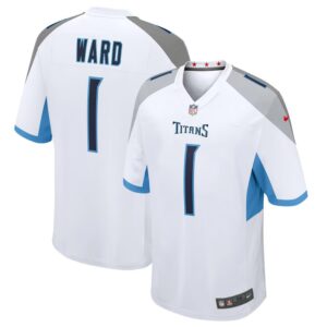 68613afd2bf0f_1 Men's Tennessee Titans #1 Cameron Ward Nike White 2025 NFL Draft First Round Pick Game Jersey