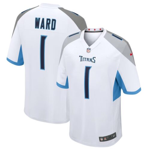 68613afd2bf0f_1 Men's Tennessee Titans #1 Cameron Ward Nike White 2025 NFL Draft First Round Pick Game Jersey