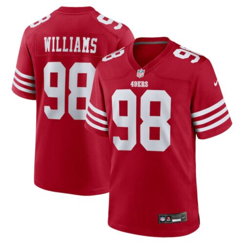 68613b01a7933_1 Men's San Francisco 49ers #98 Mykel Williams Nike Scarlet 2025 NFL Draft First Round Pick No. 11 Game Jersey