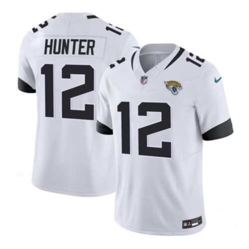 68613b0ae19d7_1 Men's Jacksonville Jaguars #12 Travis Hunter White 2025 Draft F.U.S.E. Vapor Limited Stitched Football Jersey