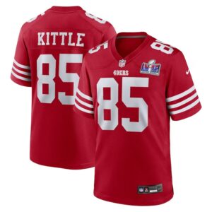 68613b212d278_1 Men's San Francisco 49ers #85 George Kittle Scarlet Super Bowl LVIII Game Jersey