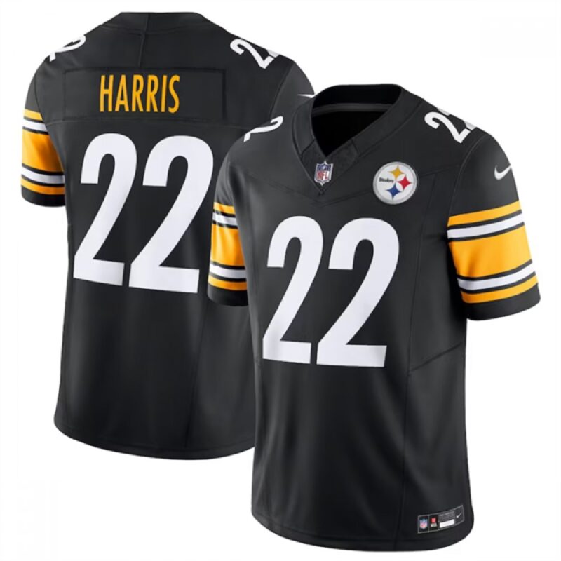 68613b28053fe_1 Men's Pittsburgh Steelers Black #22 Najee Harris 2023 F.U.S.E. Vapor Untouchable Limited Stitched Jersey