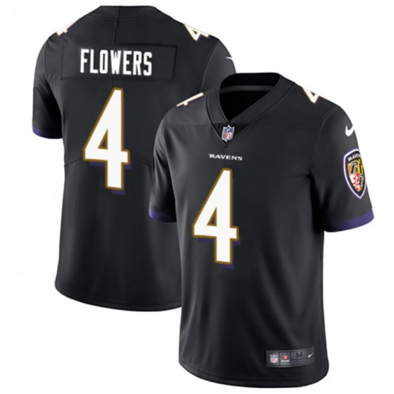 68613b6b3b14a_1 Men's Baltimore Ravens #4 Zay Flowers Black Vapor Untouchable Football Jersey