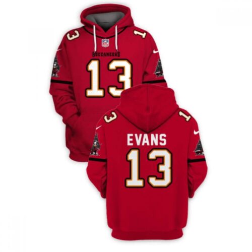 68613bbeea2d5_1 Men's Tampa Bay Buccaneers #13 Mike Evans 2021 Red Pullover Hoodie
