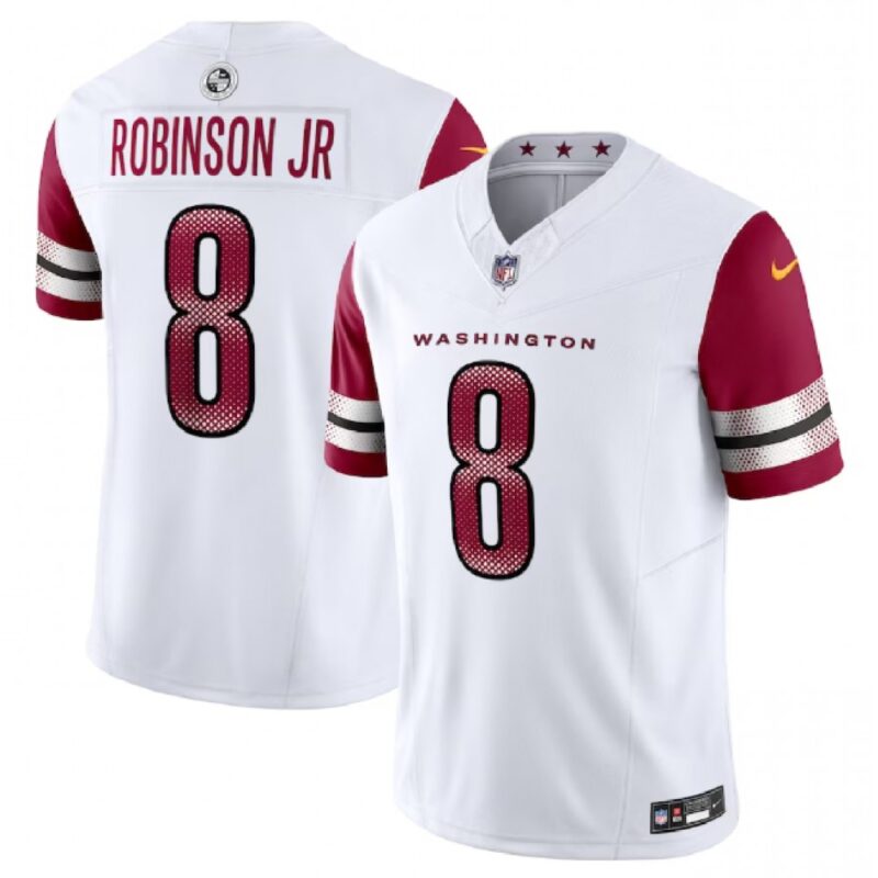 68613bdb8eba3_1 Men's Washington Commanders #8 Brian Robinson Jr. White 2023 F.U.S.E. Vapor Limited Stitched Football Jersey