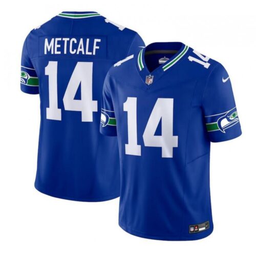 68613bfad5f7c_1 Men's Seattle Seahawks #14 DK Metcalf Royal Throwback Vapor F.U.S.E. Limited Stitched Football Jersey