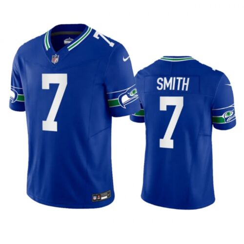 68613bff6929d_1 Men's Seattle Seahawks #7 Geno Smith Royal 2023 F.U.S.E. Vapor Limited Throwback Stitched Jersey