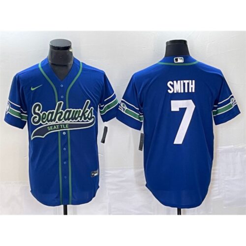 68613c37f1a6d_1 Men's Seattle Seahawks #7 Geno Smith Royal Throwback Cool Base Stitched Baseball Jersey