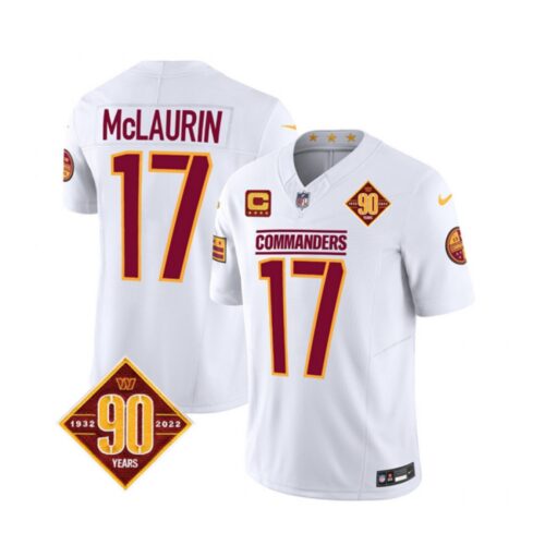 68613c3ec7663_1 Men's Washington Commanders #17 Terry McLaurin White 2023 F.U.S.E. With 4-Star C Patch 90th Anniversary Vapor Limited Stitched Football Jersey
