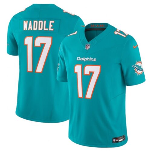 68613ce769608_1 Men's Miami Dolphins #17 Jaylen Waddle Aqua 2023 F.U.S.E Vapor Limited Stitched Football Jersey