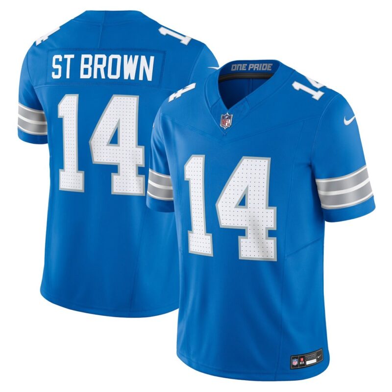 68613d24a77a5_1 Men's Detroit Lions #14 Amon-Ra St. Brown Blue Vapor F.U.S.E. Limited Jersey