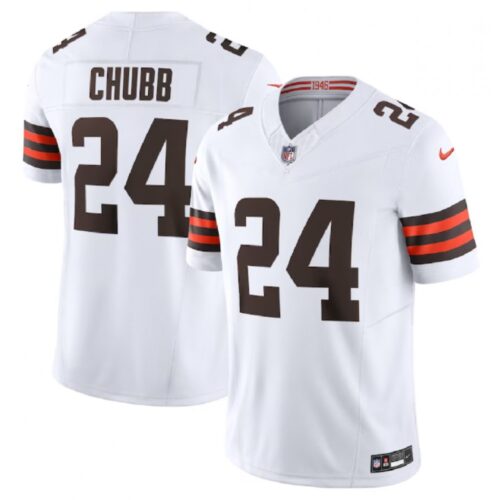 68613d33e9468_1 Men's Cleveland Browns #24 Nick Chubb White 2023 F.U.S.E. Vapor Untouchable Limited Stitched Jersey