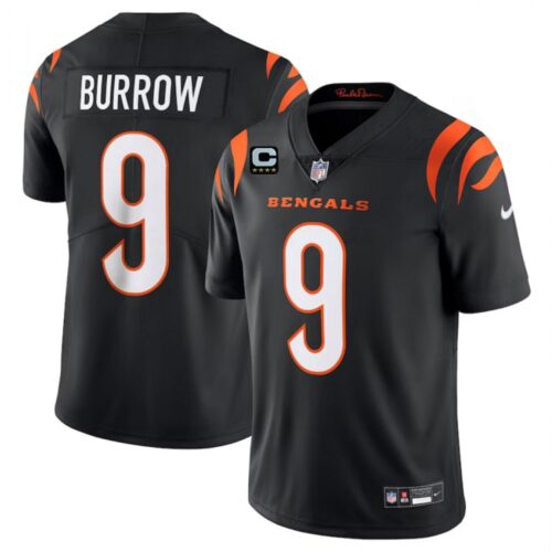 68613d53b803e_1 Men's Cincinnati Bengals #9 Joe Burrow Black With 4-Star C Patch Vapor Untouchable Limited Stitched Jersey