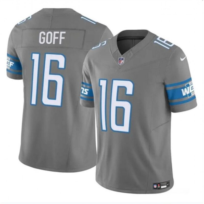 68613d6e49558_1 Men's Detroit Lions #16 Jared Goff Grey 2023 F.U.S.E. Vapor Untouchable Limited Stitched Jersey
