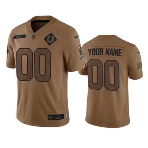 68613dc28244d_1 Men's Indianapolis Colts Active Player Custom 2023 Brown Salute To Sertvice Stitched Football Jersey