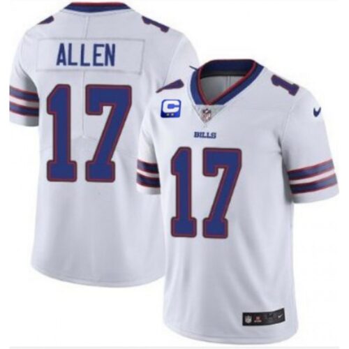 68613ddbf34db_1 Men's Buffalo Bills #17 Josh Allen White With C Patch Limited Stitched Jersey