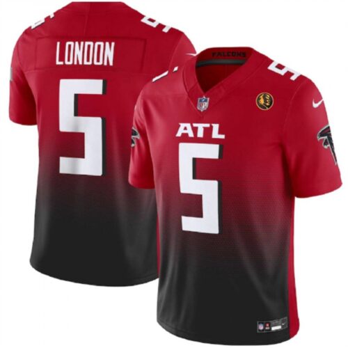 68613e04e22c4_1 Men's Atlanta Falcons #5 Drake London Red/Black 2023 F.U.S.E. With John Madden Patch Vapor Limited Stitched Football Jersey