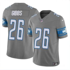 68613e34ead38_1 Men's Detroit Lions #26 Jahmyr Gibbs Grey 2023 F.U.S.E. Vapor Untouchable Limited Stitched Football Jersey