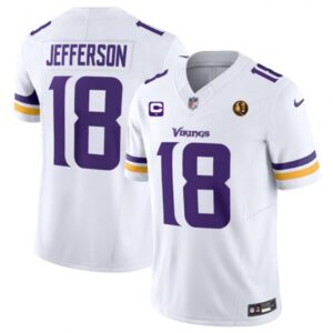 68613e3c40cd8_1 Men's Minnesota Vikings #18 Justin Jefferson White 2023 F.U.S.E. With 1-star C Patch And John Madden Patch Vapor Limited Stitched Football Jersey