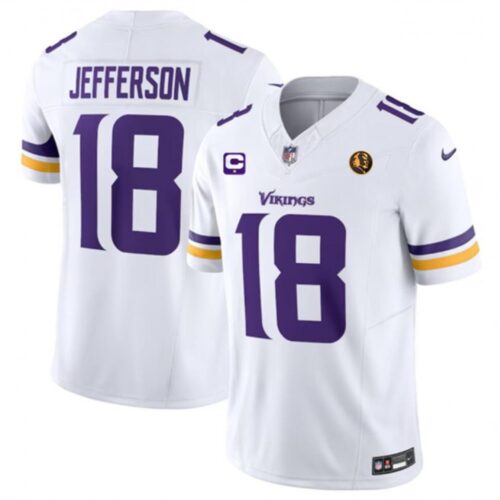 68613e3c40cd8_1 Men's Minnesota Vikings #18 Justin Jefferson White 2023 F.U.S.E. With 1-star C Patch And John Madden Patch Vapor Limited Stitched Football Jersey